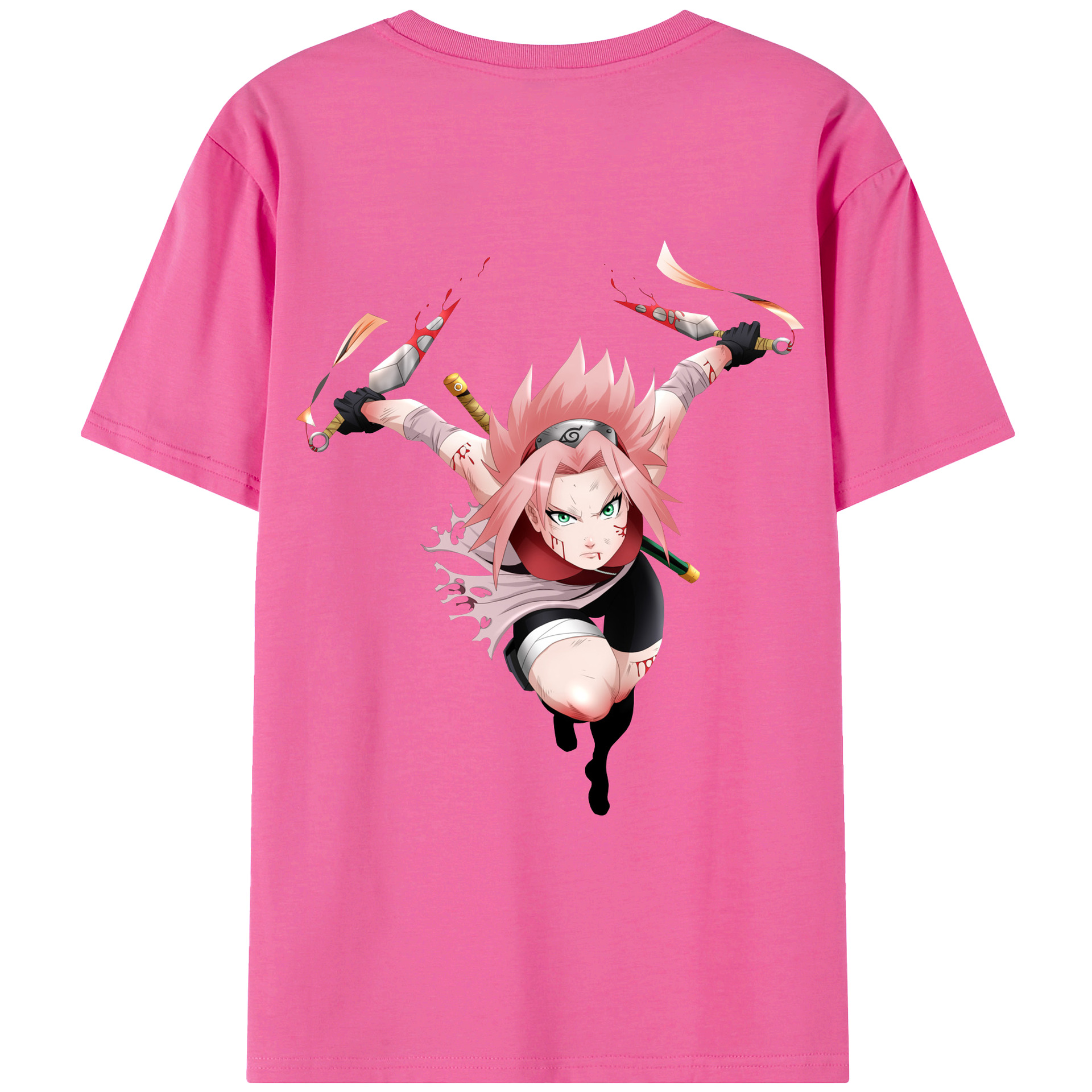 （画像用） NARUTO -ナルト- 春野サクラ Haruno Sakura レディース半袖Tシャツ(バックプリント)